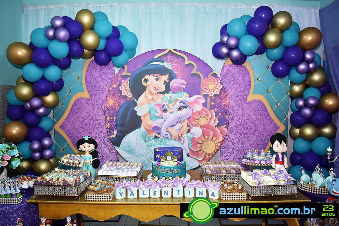 ANIVERSÁRIO EM CASA I VALENTINA 6 ANOS I JASMINE/ALADIN I